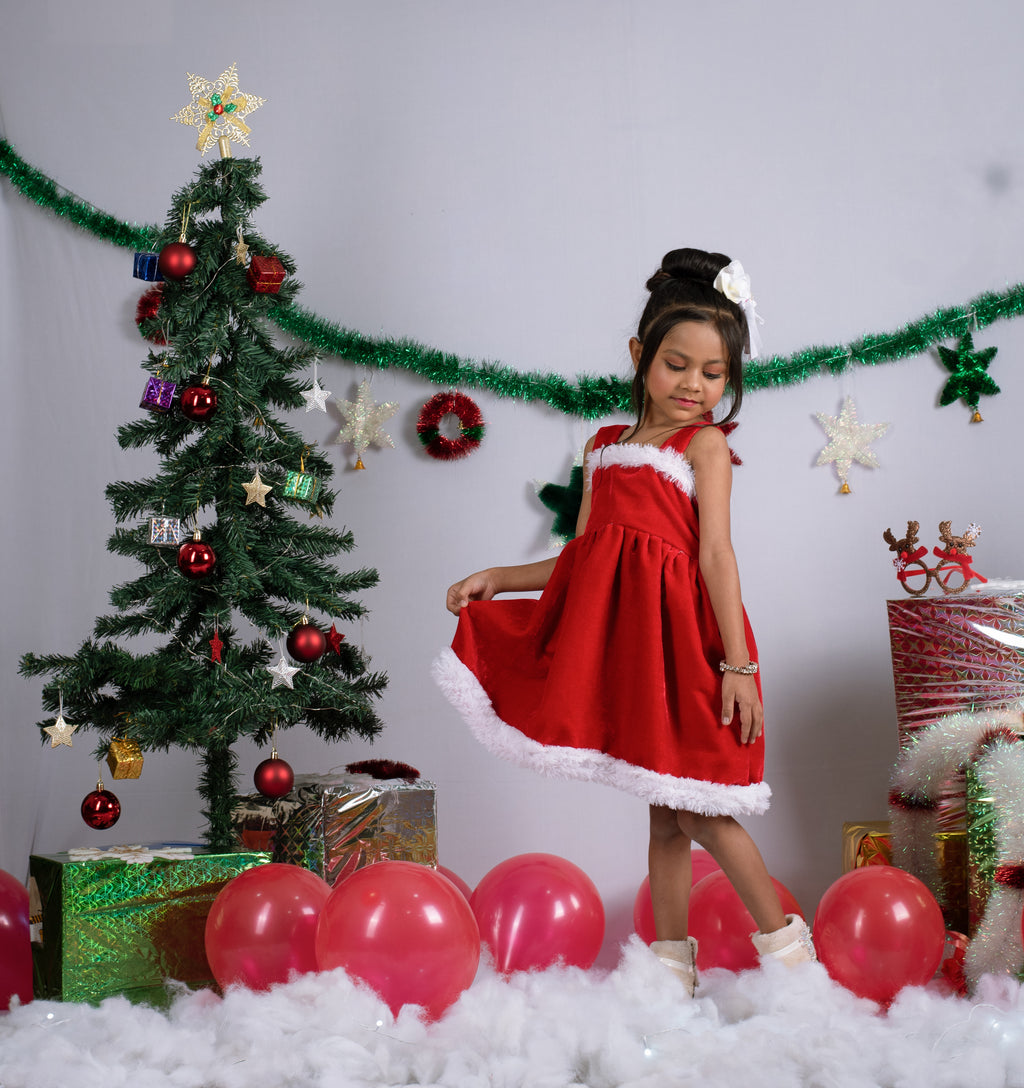 Gathered frock for girls and moms