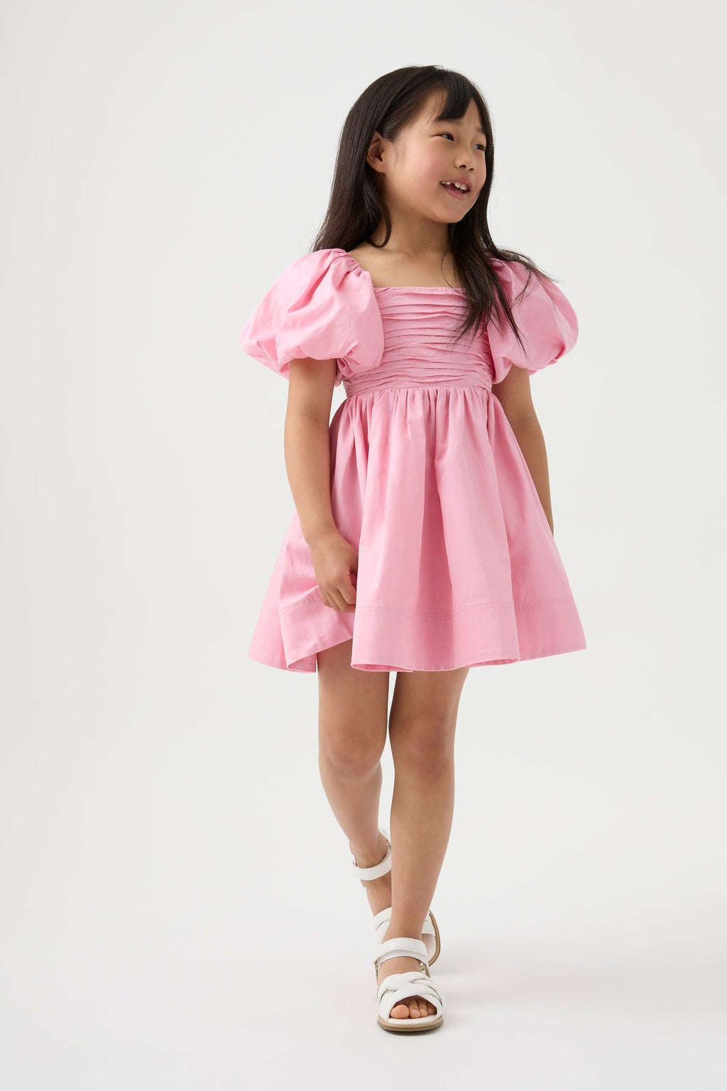Gathered frock for girls and moms